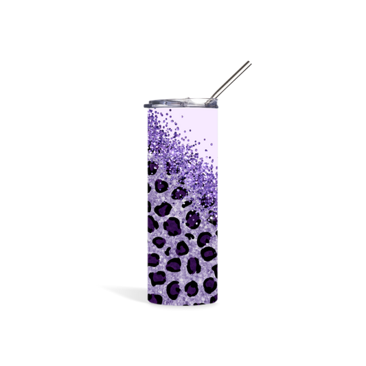 Purple Leopard Spiral Tumbler