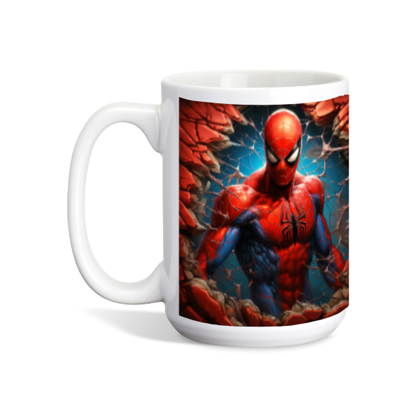 Spiderman breaking through wall Mug