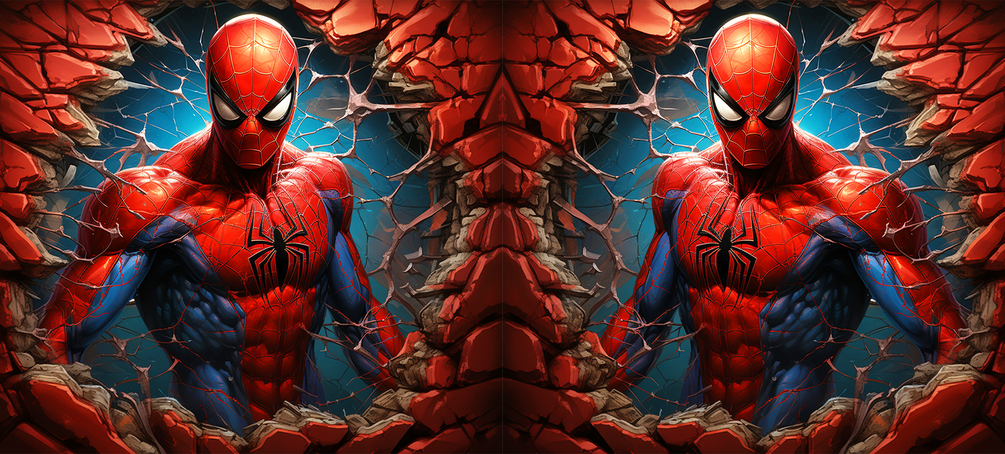 Spiderman breaking through wall Mug